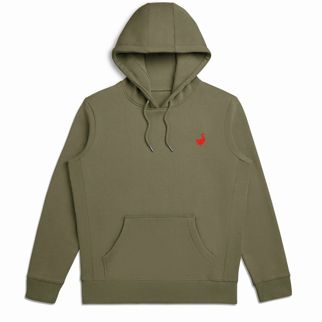 Olive Green Organic Cotton Hooded Sweatshirt